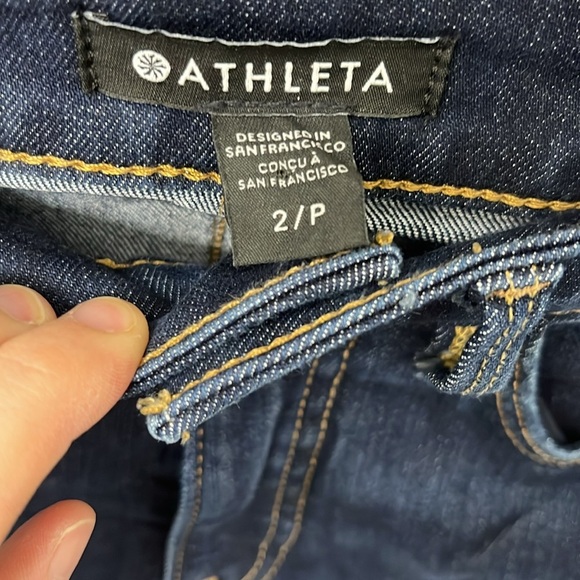 Athleta Sculptek Dark Wash Skinny Jeans Size 2P - Picture 3 of 5